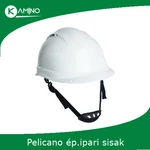 Kép 3/3 - PELICANO racsnis rövid sildes  építőipari védősisak sisakszíjjal kék