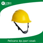 Kép 2/3 - PELICANO racsnis rövid sildes  építőipari védősisak sisakszíjjal kék
