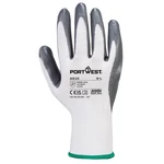 Kép 2/2 - Portwest A310 nylon nitril tenyérmártott szürke-fehér kesztyű