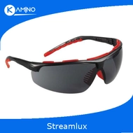 Streamlux – színezett karcmentes munkavédelmi védőszemüveg fekete szárral