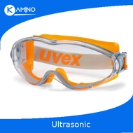 Uvex ultrasonic munkavédelmi védőszemüveg,narancs gumipántos,víztiszta lencse