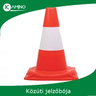 Közúti jelzőbója piros/fehér 30cm