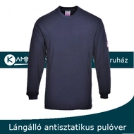 FR11 Portwest Lángálló, antisztatikus hosszú ujjú póló sötétkék