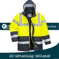 jólláthatósági kontraszt traffic téli kabát sárga