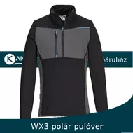 WX3 félzippzáras polár pulóver fekete