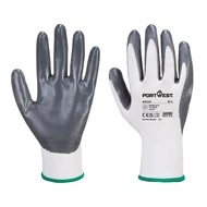 Portwest A310 nylon nitril tenyérmártott szürke-fehér kesztyű