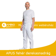 APUS fehér 100 % pamut férfi deréknadrág