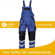 max reflex winter téli bélelt munkavédelmi kertésznadrág kék/fekete