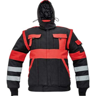 Max reflex winter téli bélelt munkavédelmi kabát fekete/piros