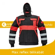 Max reflex winter téli bélelt munkavédelmi kabát fekete/piros