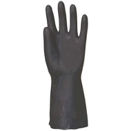 Neoprén, fekete vegyszerálló kesztyű, 32cm/0,7mm, érdes