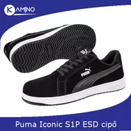Puma Iconic suede fekete S1P ESD munkavédelmi félcipő