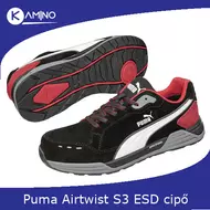Puma Airtwist fekete-piros S3 ESD munkavédelmi cipő