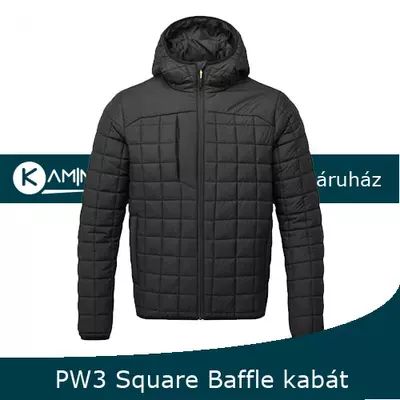 PW329 - PW3 Square Baffle fekete kabát