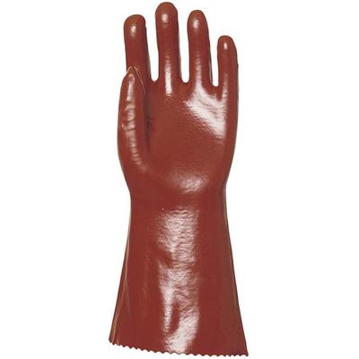 Mártott pvc kesztyű, bordó, sav/lúg/olajálló, 36cm