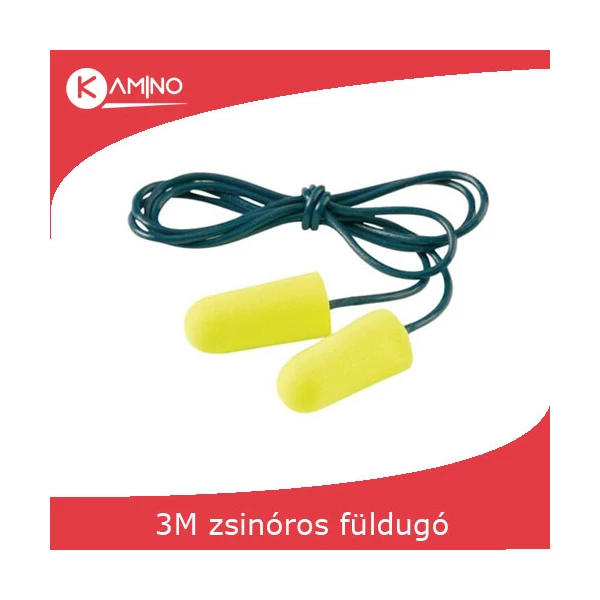 3m es-01-005 earsoft zsinóros munkavédelmi fül-dugó, neon sárga snr 36db