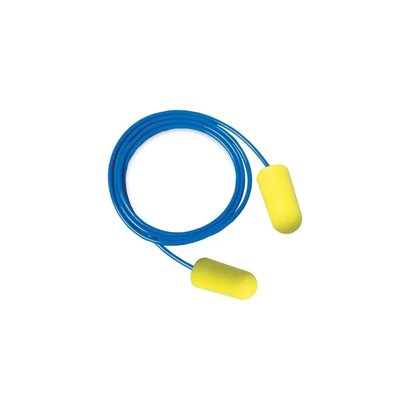 3m es-01-005 earsoft zsinóros munkavédelmi fül-dugó, neon sárga snr 36db