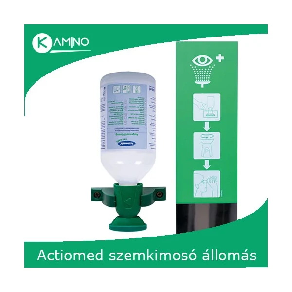Actiomedic EYE CARE Single I fali szemkimosó állomás 500 ml 0.9% nátrium-klorid oldattal