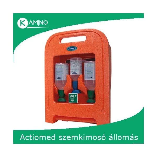 Actiomedic EYE CARE Medi2Protect I szemkimosó állomás 2 x 500 ml 0.9% nátrium-klorid oldattal + 1 x 250 ml BioPhos74 oldattal