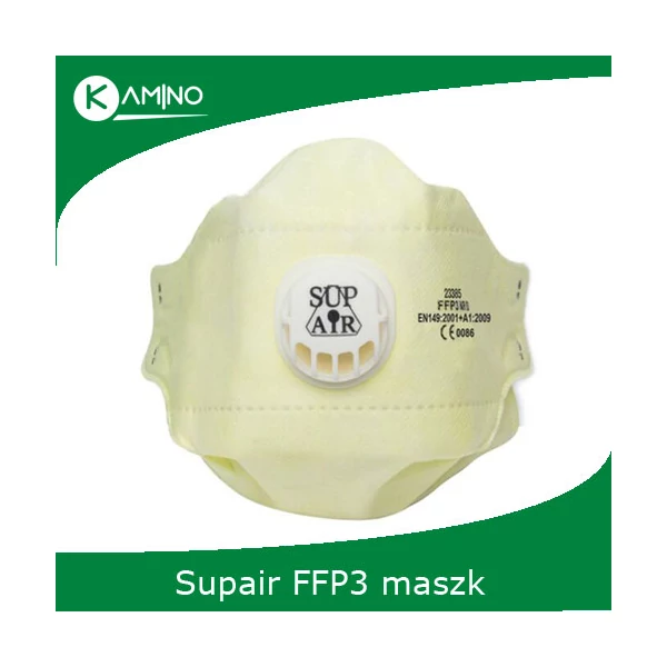 23385 supair FFP3 NR D hárompaneles, szelepes pormaszk