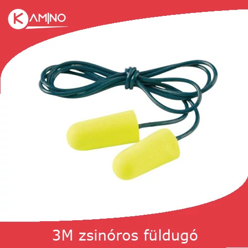 3m es-01-005 earsoft zsinóros munkavédelmi fül-dugó, neon sárga snr 36db