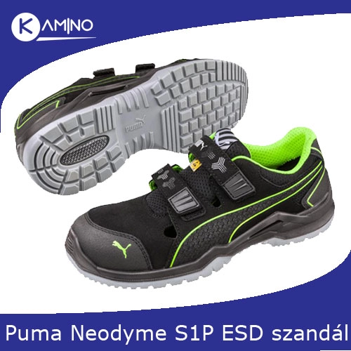 Puma Neodyme green S1P ESD munkavédelmi szandál
