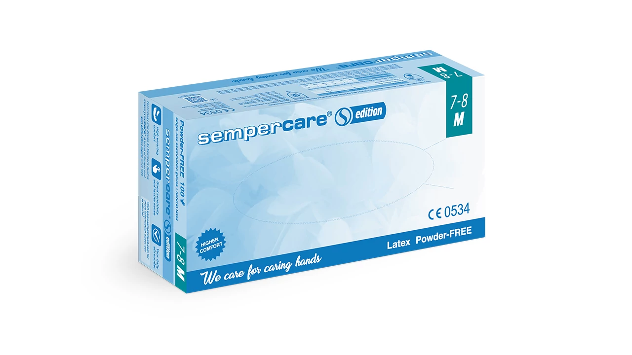 Sempercare edition latex púdermentes kesztyű 100db / doboz M